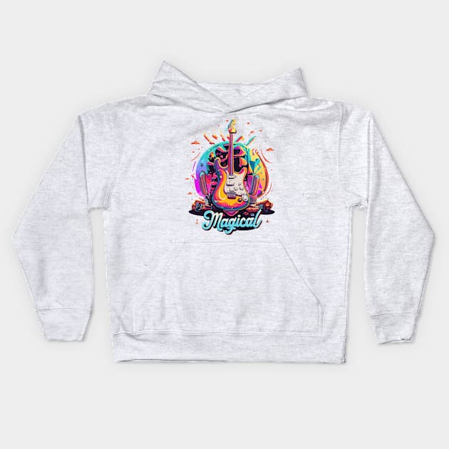 magical guitar Kids Hoodie by NegVibe